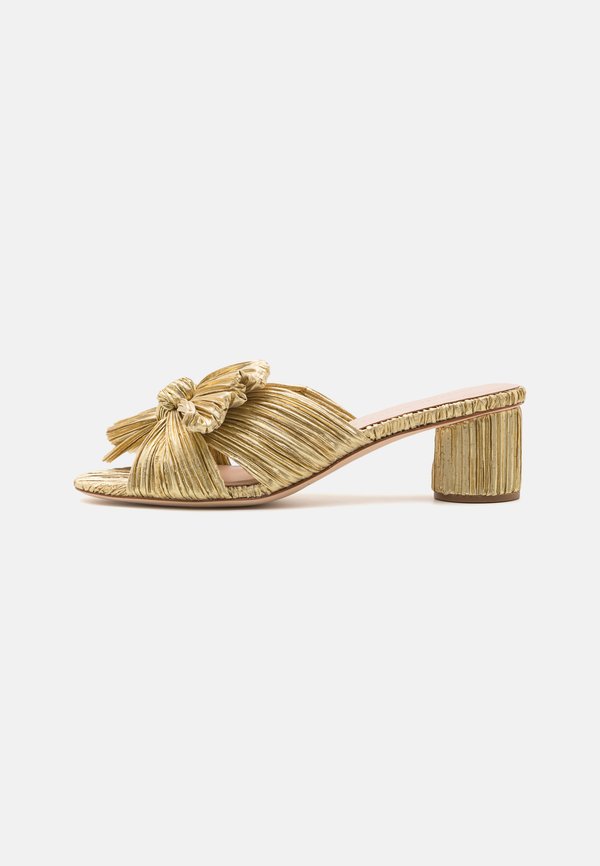 EMILIA PLEATED KNOT MULE - Pantolette hoch - gold