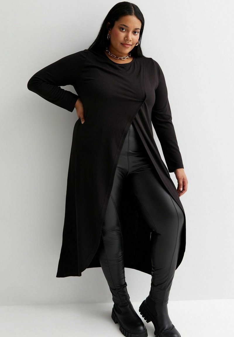 New Look Curves LONG SLEEVE Jumper dress black Zalando