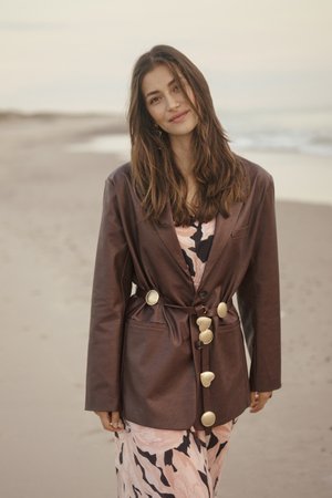 Cream PALOMA - Īss mētelis - brown washed