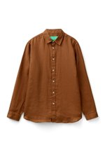 Camicia United Colors Of Benetton Uomo | Slim Fit In Popeline Stretch | Tinto Filo Con Righe | Cotone Ed Elastan