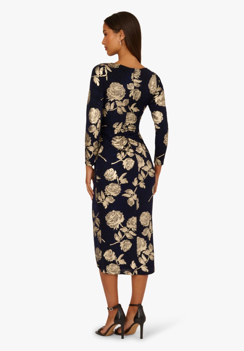 Adrianna Papell FLORAL - Cocktail dress / Party dress - navy_gold/dark blue  - Zalando