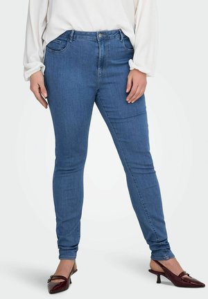 CARSTORM HOHE TAILLE  - Oprijete (skinny) kavbojke - medium blue denim