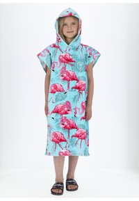 Blount & Pool TROPICAL BEACH PONCHO JR UNISEX - Ρόμπα - turquoise flamingo