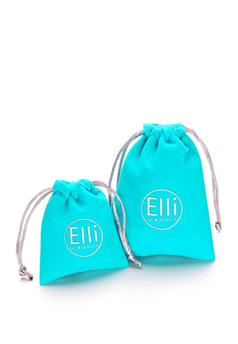 Elli - Orecchini A Cuore In Argento 925, Basic, Per Donna, Con Smalto Nero, Eleganti E Romantici