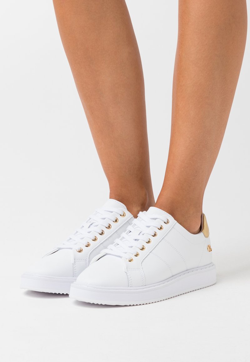 Lauren Ralph Lauren ANGELINE II METALLIC SNEAKER - Sapatilhas - white/gold