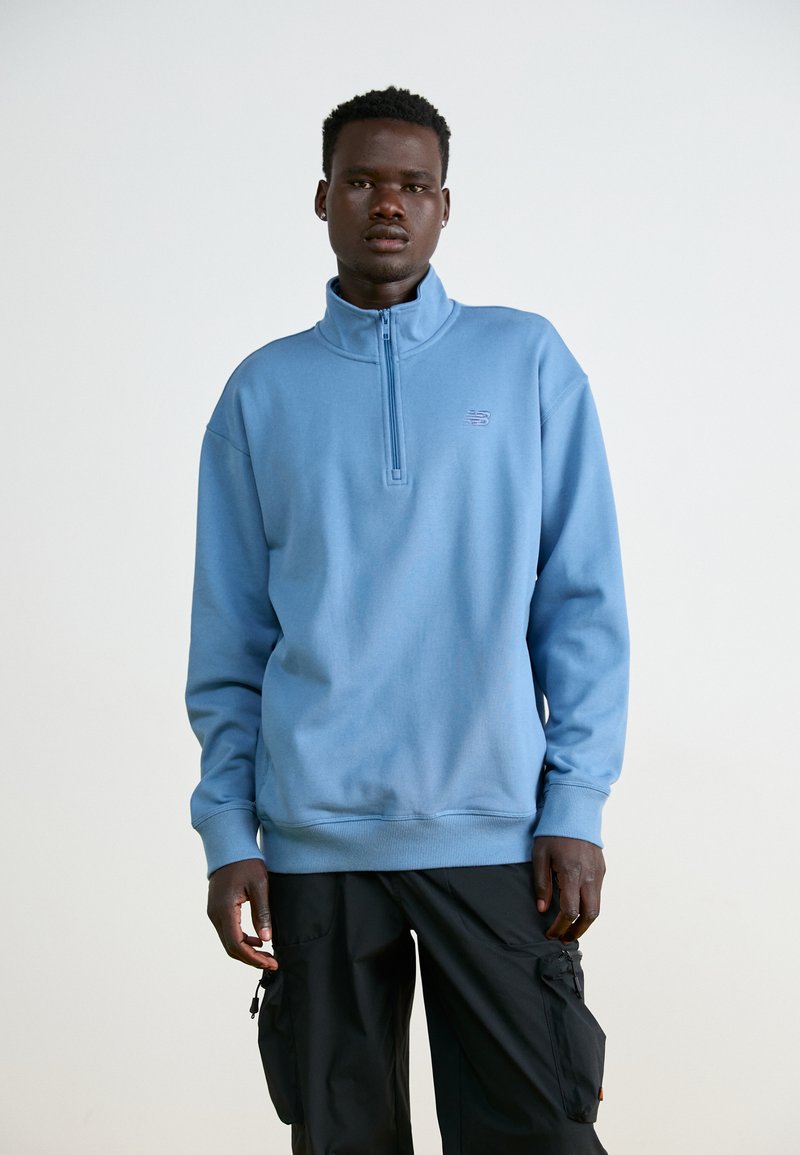 New Balance ATHLETICS 1/2 ZIP - Športni pulover - heron blue
