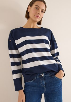 MIT KNOPFDETAIL - Maglietta a manica lunga - blau