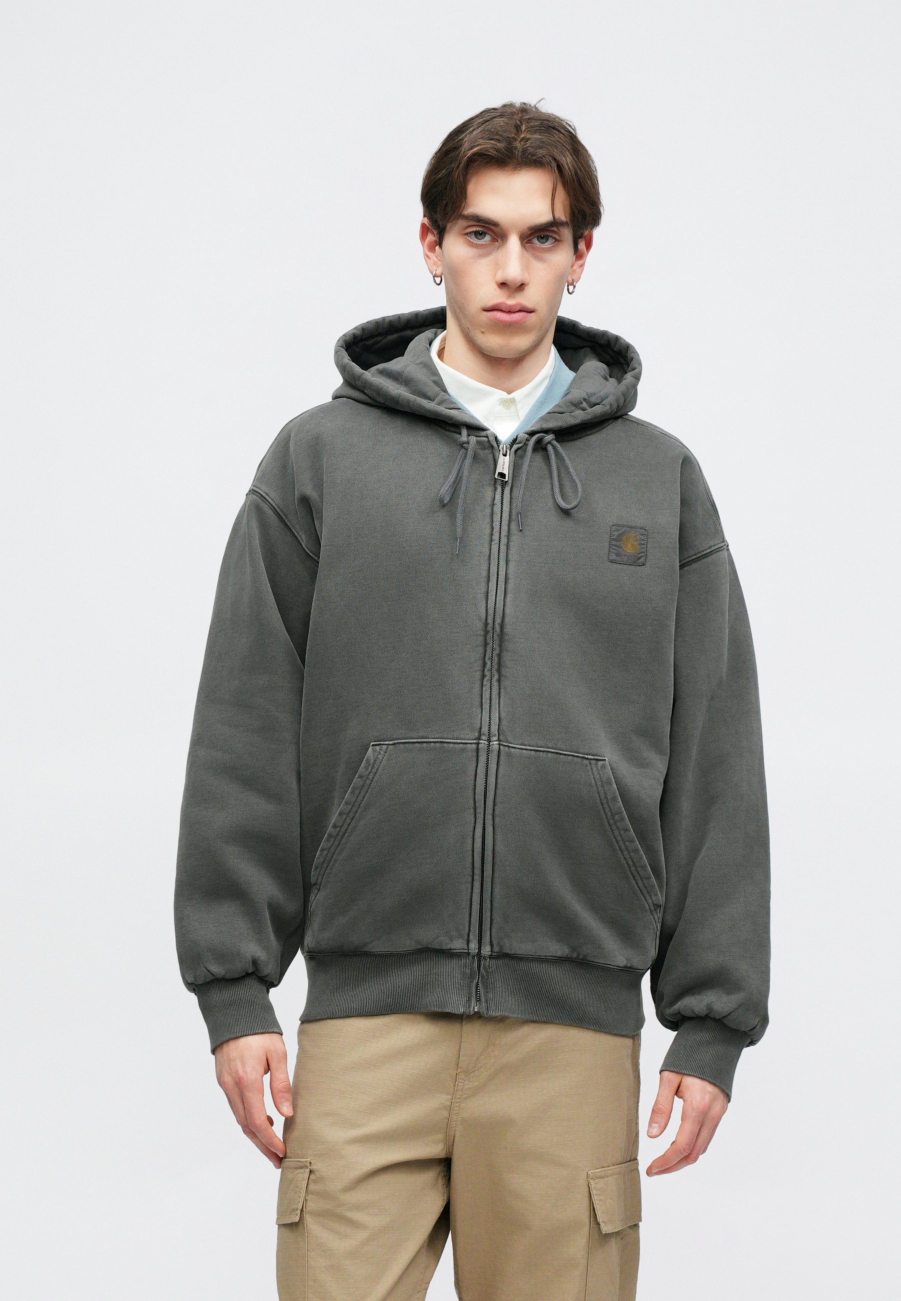 トップス carhartt wip hooded weffel jacket Carhartt WIP - Hooded Nelson Garment Dyed Elder - Zipper | Impericon