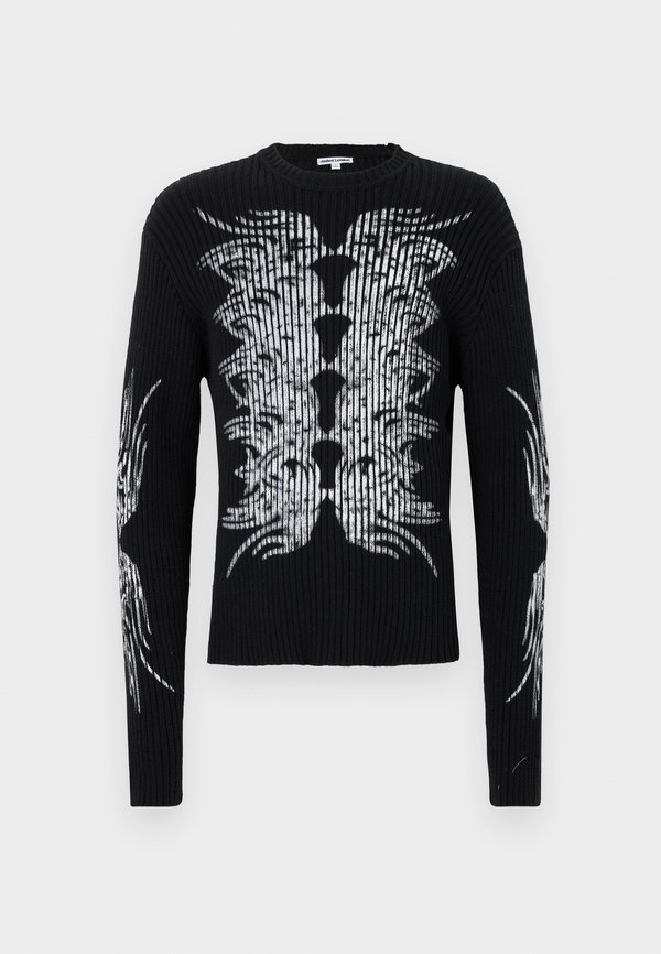BLACK TATTOO RIBBED KNIT UNISEX - Jumper2