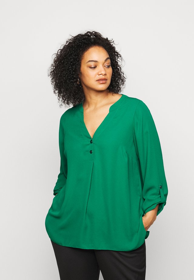 CURVE PLAIN ROLL SLEEVE - T-shirt à manches longues - green