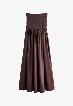 Next, REGULAR FIT - BANDEAU SHIRRED BODY MIDI DRESS . - Vestido informal - chocolate brown