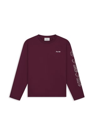 Pure Path, BOXY FIT CREWNECK LS T-SHIRTS - Longsleeve - wine red