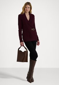 Lauren Ralph Lauren Petite BUCKLED COTTON JUMPER - Adīta jaka - pinot noir