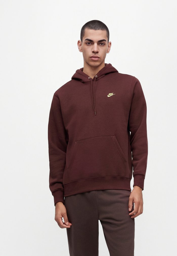 Nike CLUB - Sudadera con capucha - burgundy crush/metallic gold-coloured