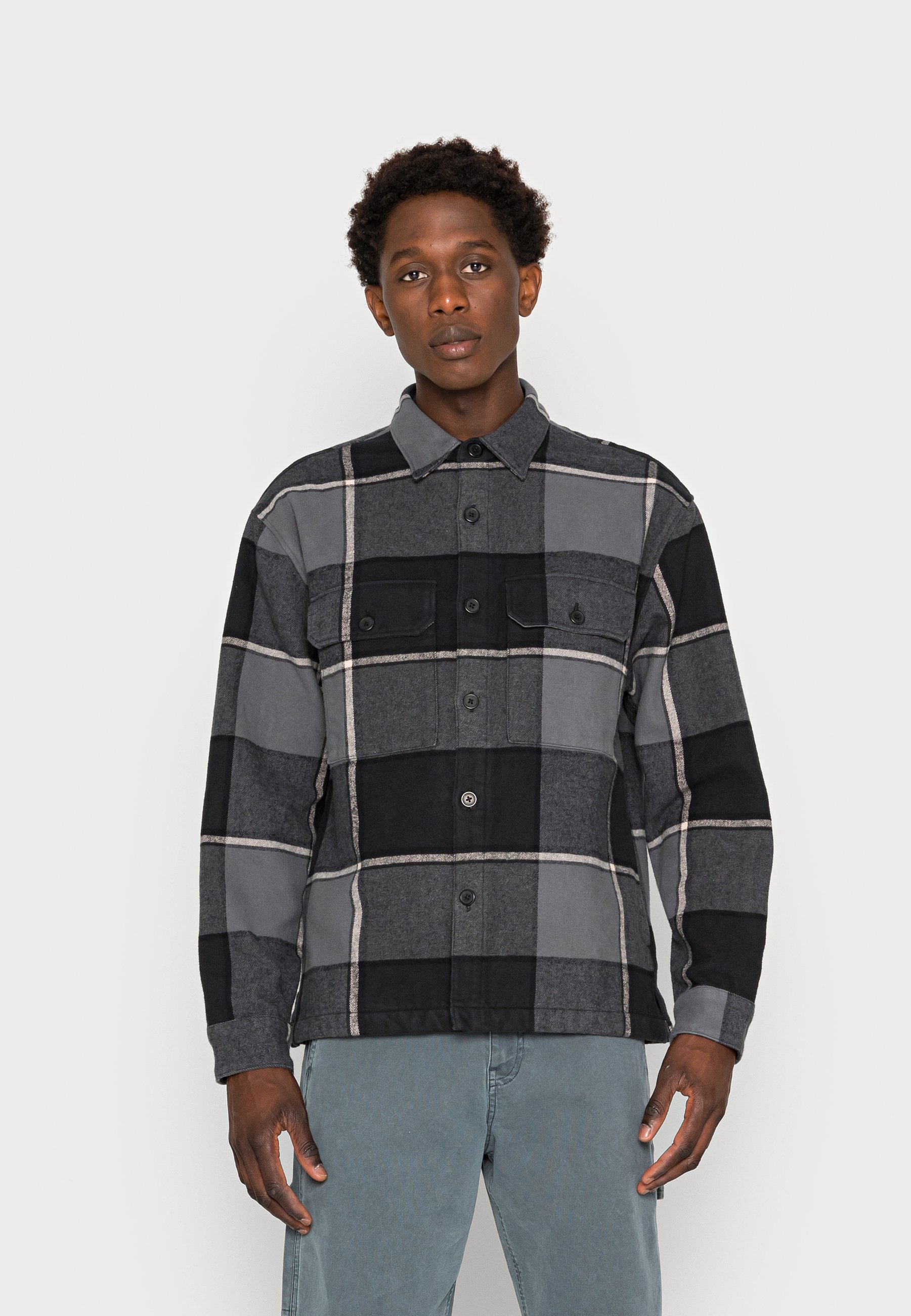 Abercrombie \u0026 Fitch Heavyweight Shirt Black Plaid, Men's, Size: Small, Black