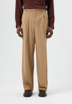 PLEATED WIDE-LEG - Pantalon classique - camel