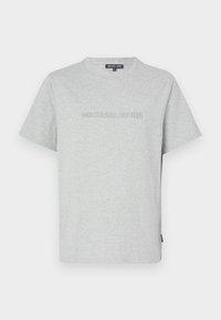 EMBOSSED LOGO TEE - Lihtne T-särk - heather grey