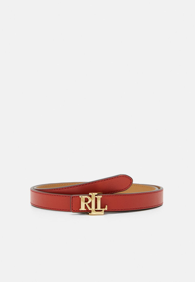 Lauren Ralph Lauren BELT SKINNY - Bälte - red sunstone/camel