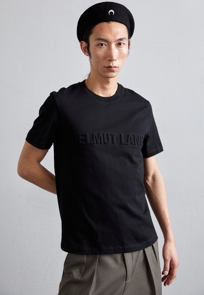 Helmut Lang EMBOSSED TEE ROUNDED - Camiseta básica - black