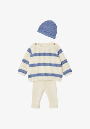 Vertbaudet, VERTBAUDET 3-TEILIGES STRICK-SET BABY JUNGE MIT PULLOVER, HOSE & MÜTZE - Mütze - blau