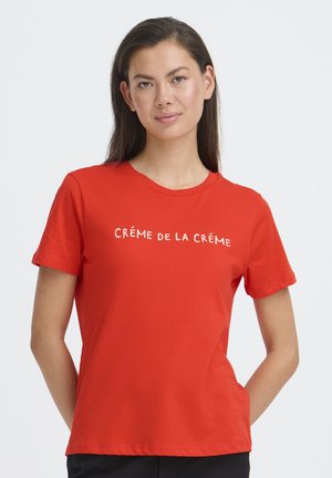 IHMAMBO SS - Print T-shirt - fiery red w. c. dancer emb.