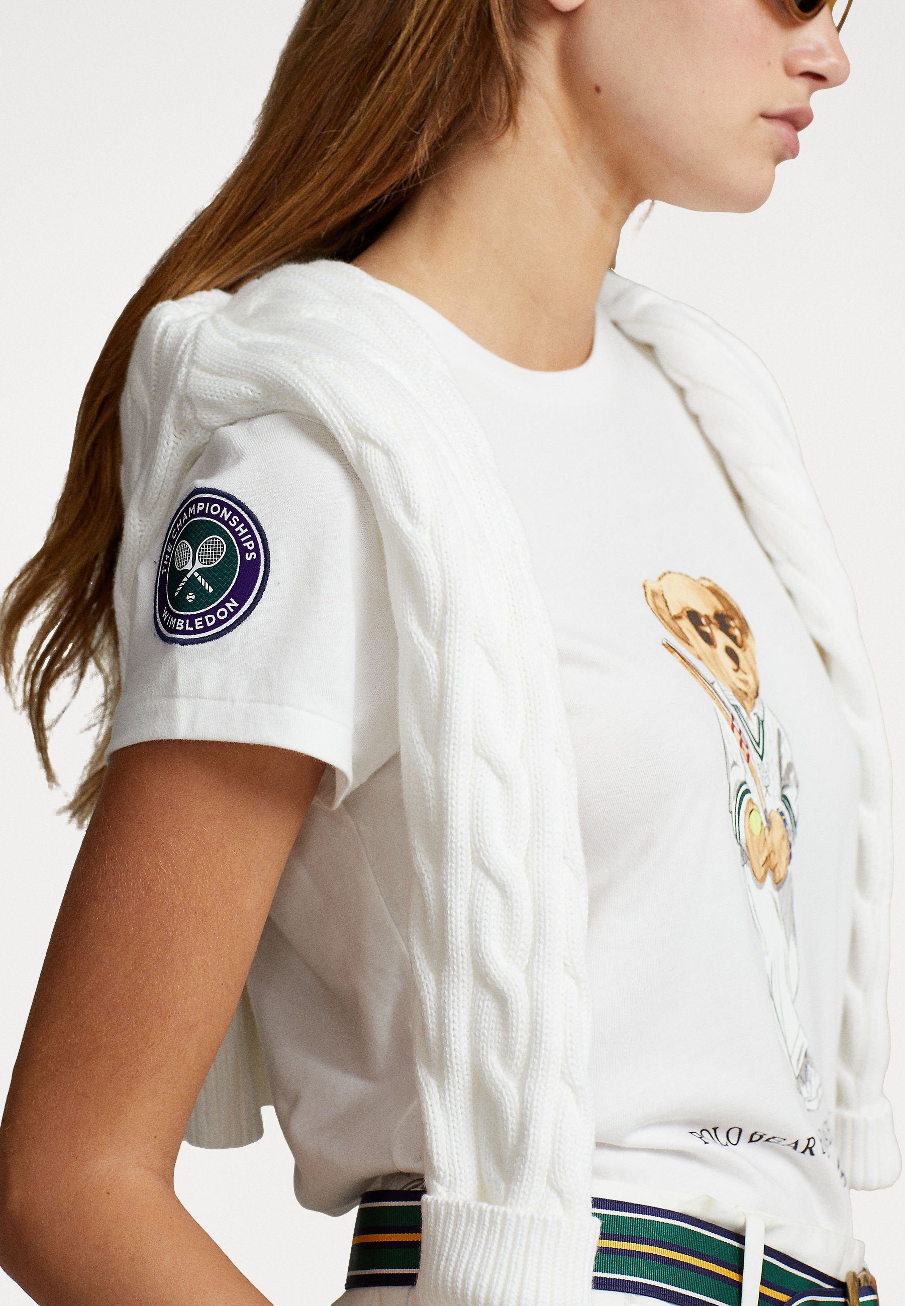 売れ筋商品|||ラルフローレン Tシャツ レディース トップス WIMBLEDON POLO BEAR JERSEY TEE - Print T-shirt - ceramic white Polo Ralph Lauren Wimbledon Bear T-Shirt Ceramic White at