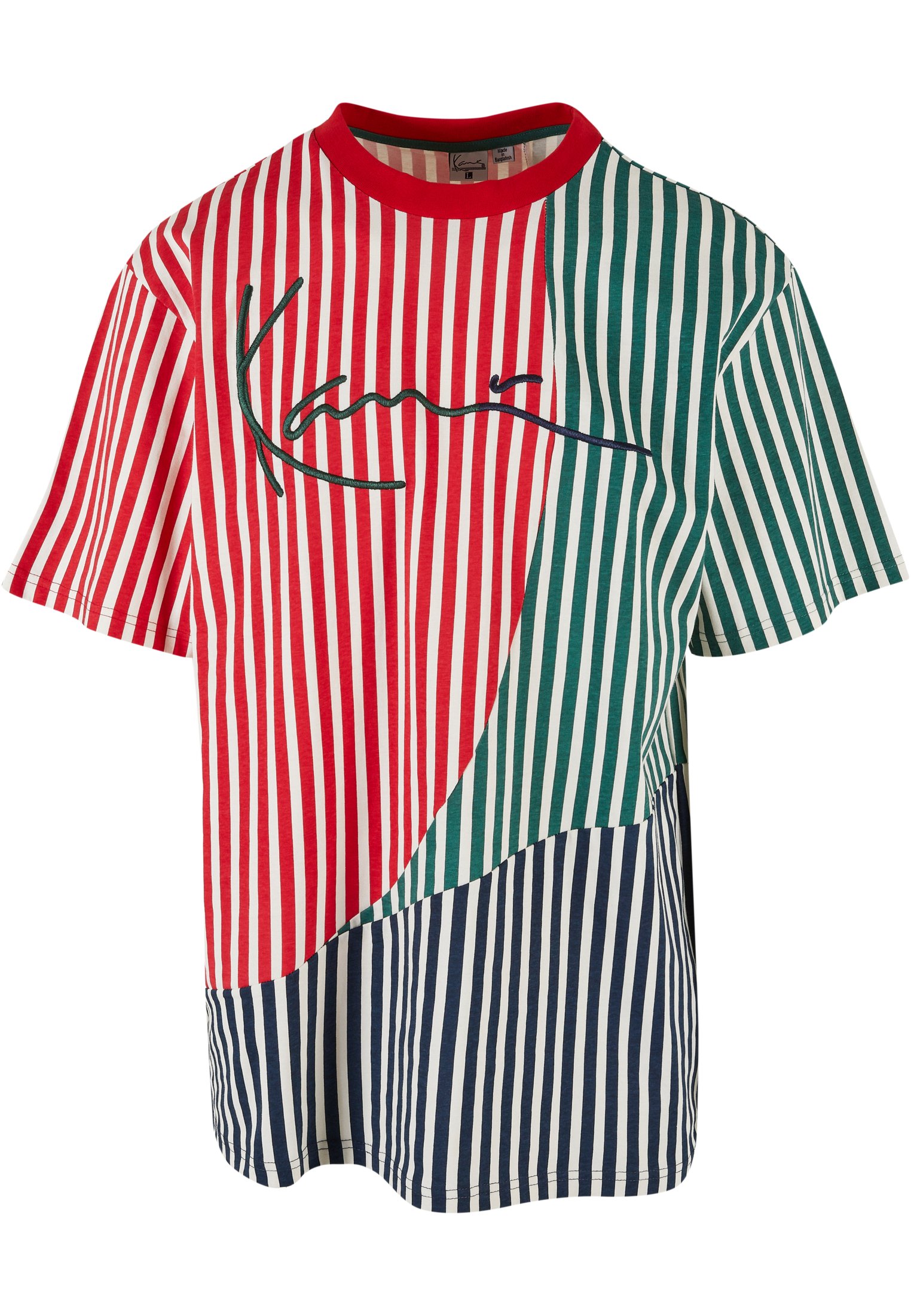 Karl Kani SIGNATURE STRIPE BLOCK - Print T-shirt - red navy dark