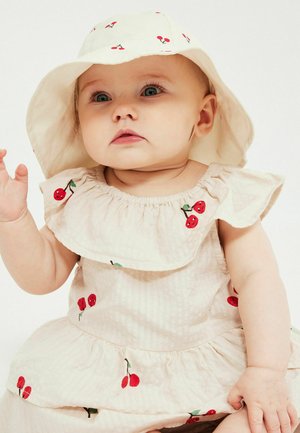Minories, CHERRY THEME SHORT-SLEEVE DRESS UNISEX - Jurk - beige