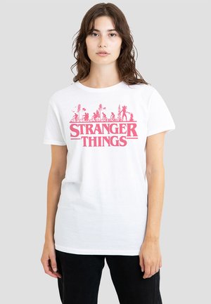 STRANGER THINGS BIKE RIDE LOGO - Print T-shirt - white