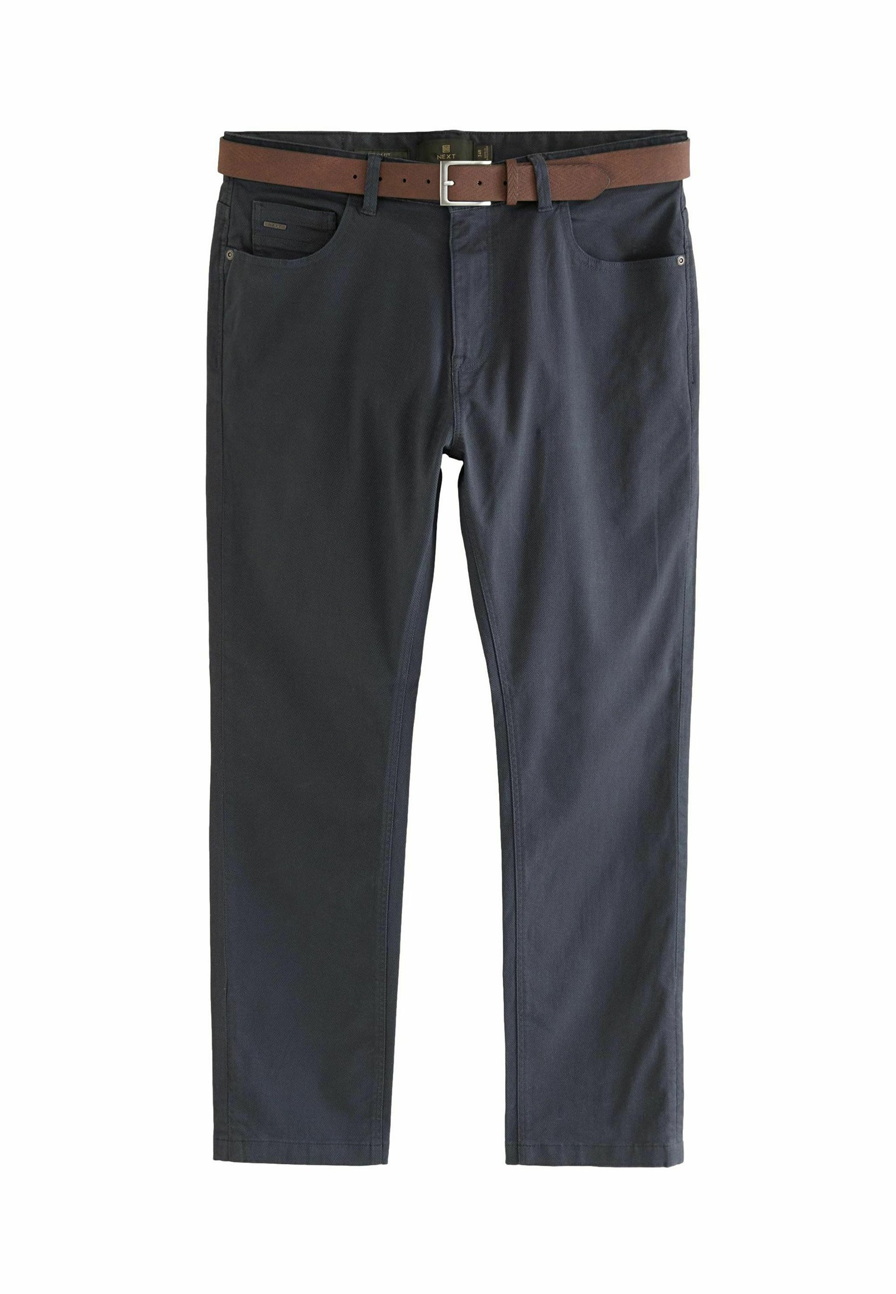 ★★ ★★ Slim fit brushed belted pants T22E7WP Bawełniane chinosy slim fit | Vistula