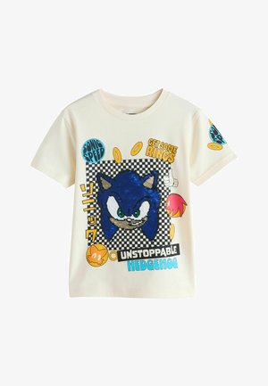 Next, LICENSED SONIC T-SHIRT BY NEXT. - REGULAR FIT - T-shirt imprimé - ecru sequin