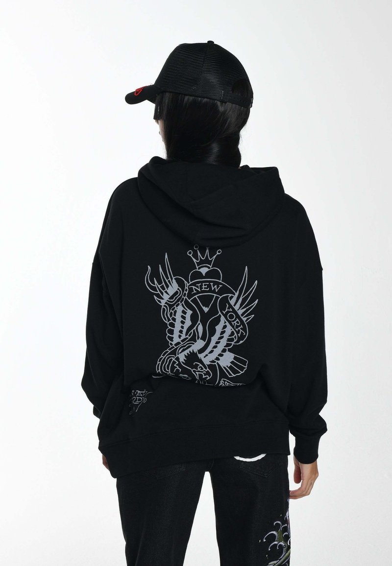 Ed Hardy NYC MONO - Jersey con capucha - black