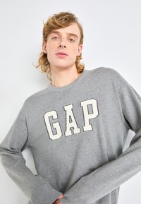 GAP LOGO INTARSIA CREW - Strickpullover - heather grey