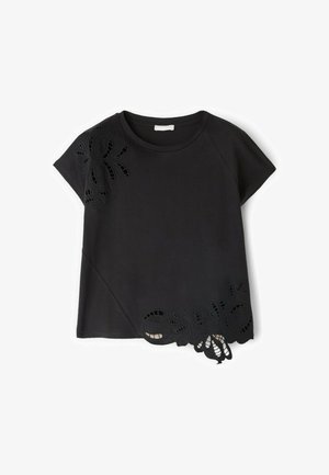 Motivi, T-SHIRT CON RICAMI SANGALLO - T-shirt print - nero