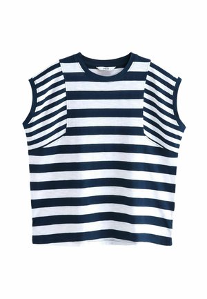 Next SHORT SLEEVE CREW NECK - T-shirt imprimé - white blue