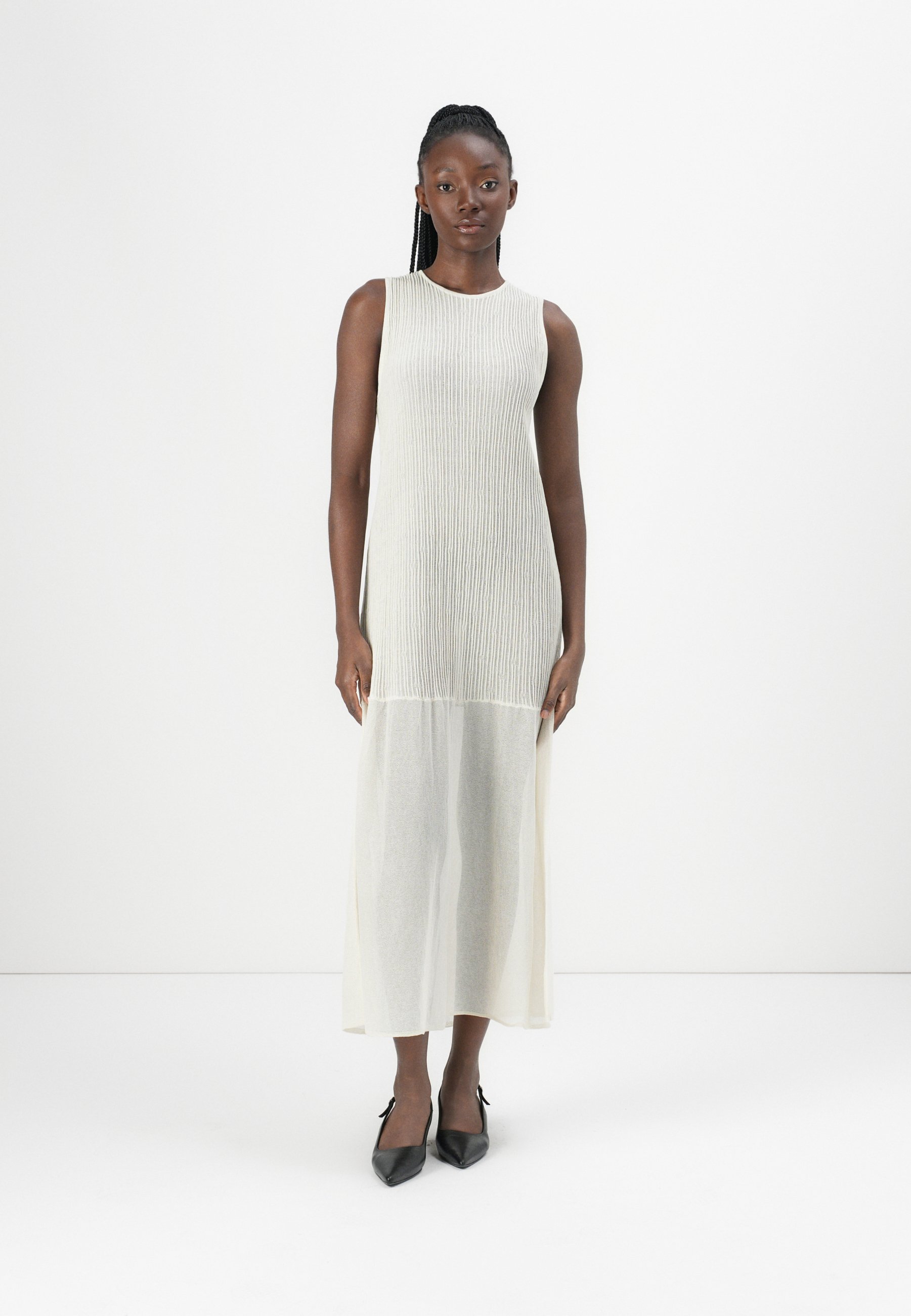 Selected Femme SLFLEA DRESS - Maxi dress - birch/off-white - Zalando.co.uk