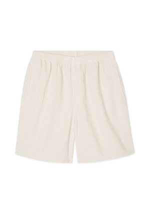 Kermanväriset, rörelsebehagliga bomullshorts med elastisk midja och sidofickor. Avslappnad design som passar för varma väder.