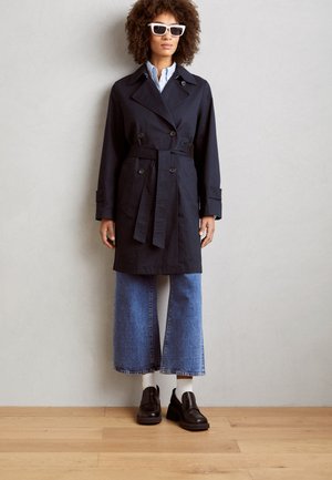 Marc O'Polo SHORT WITH BELT DOUBLE BREASTED LAPEL COLLAR - Trench - deep blue sea