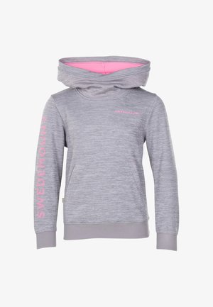 Swedemount LOGO - Sweat à capuche - lt grey melange lt pink