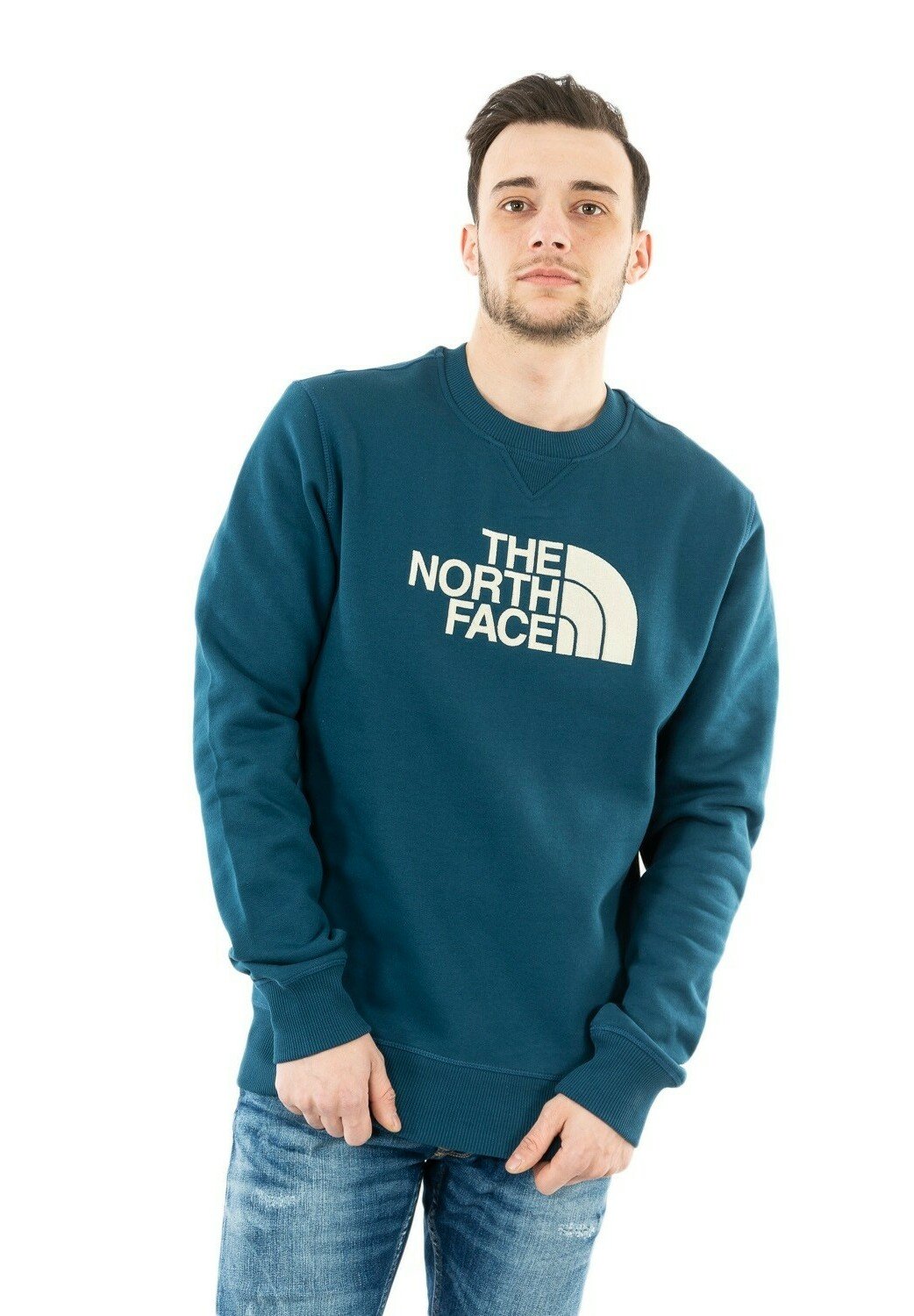 north face drew peak hoodie blue
