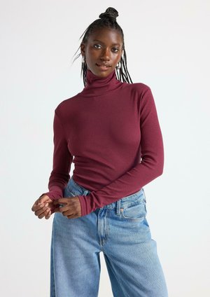POLO-NECK  - Maglietta a manica lunga - dark dusty red