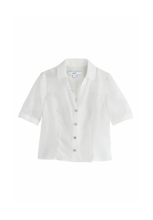 Next, REGULAR FIT - SHEER V-NECK SHORT SLEEVE SHIRT . - Paitapusero - white