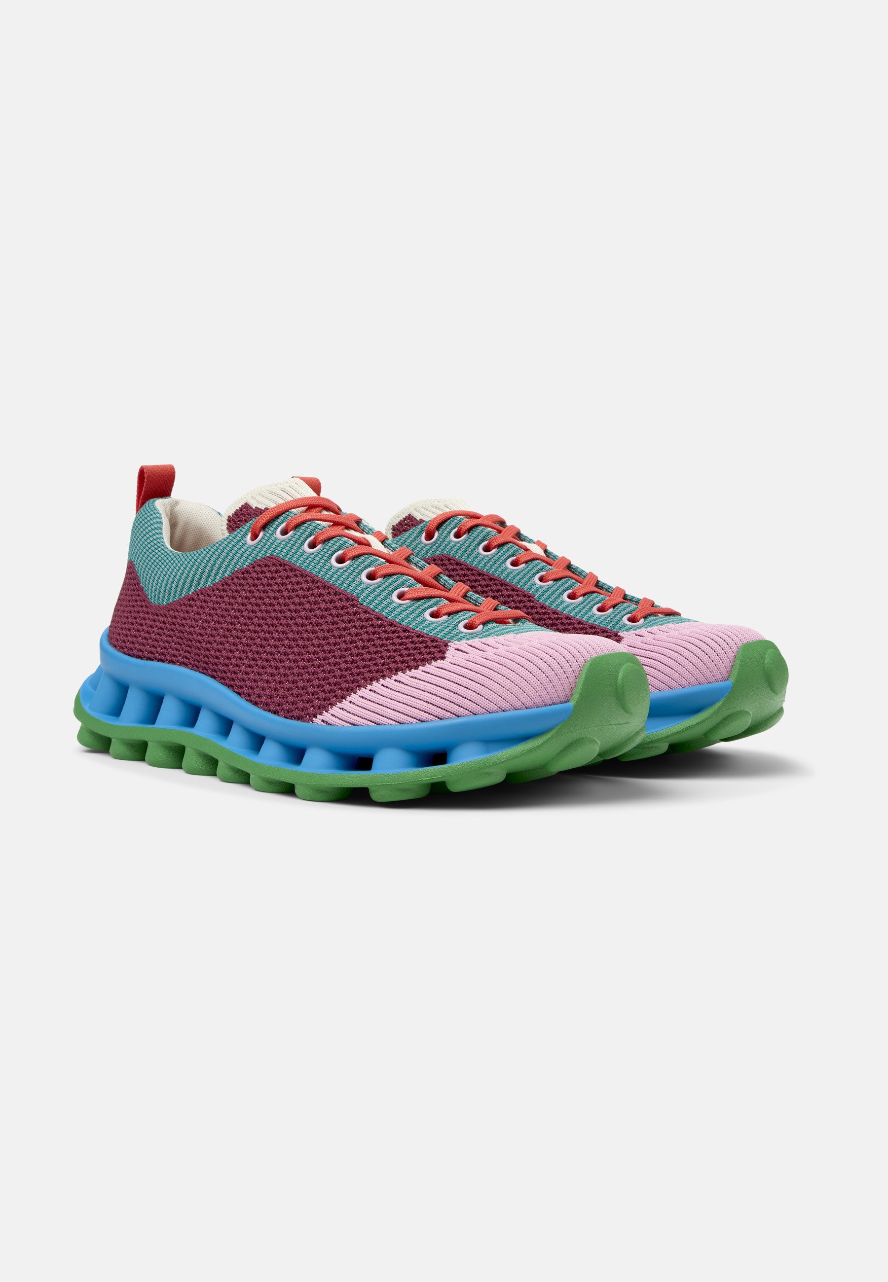 ★Camper X Sunnei★(W)Pelotissima Sneakers★Pink Burgundy Camper X Sunnei Pelotissima Sneakers In Burgundy,green,pink