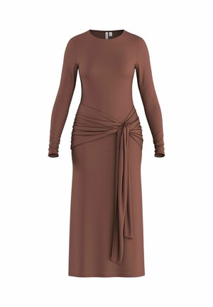 HYPEDROP, LONG SLEEVED DRESS HDGRACE DRAPED LONG - Robe longue - nutmeg