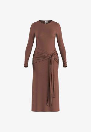 HYPEDROP, LONG SLEEVED DRESS HDGRACE DRAPED LONG - Robe longue - nutmeg