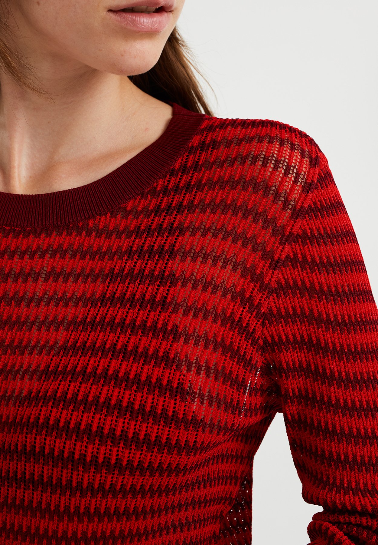 WE Fashion DAMES FIJNGEBREIDE TRUI MET STREEPDESSIN - Trui - red/rood -  Zalando.nl