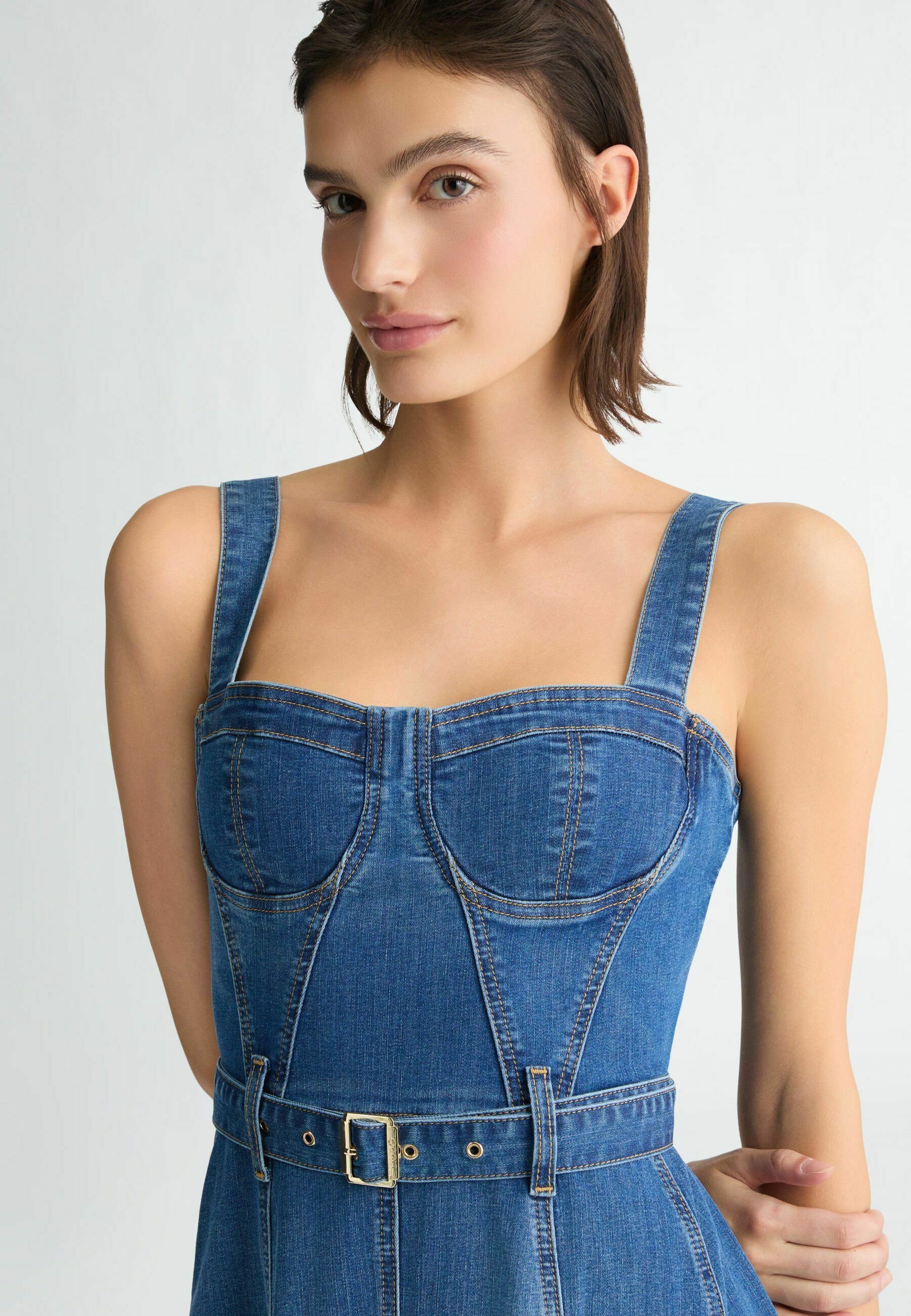 ワンピース LIU JO DENIM DRESS Denim shirt dress colour dark blue denim | Liu Jo