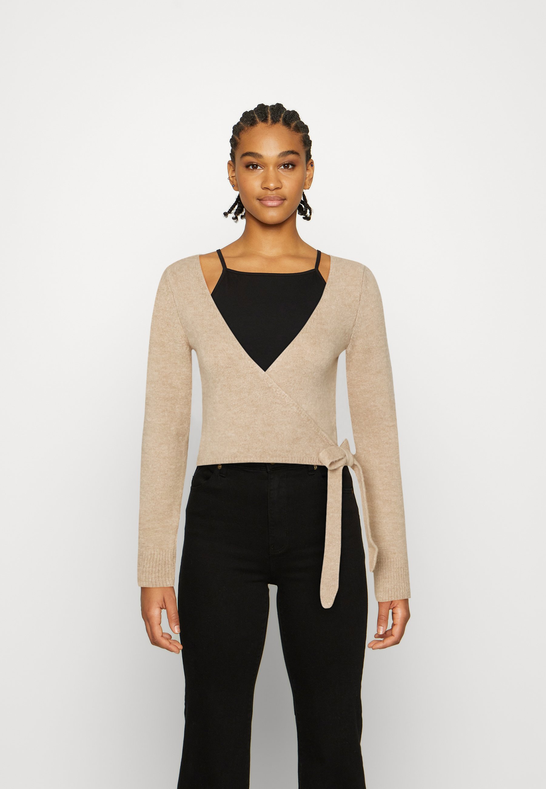 NA-KD WRAP CARDIGAN - Cardigan - beige 