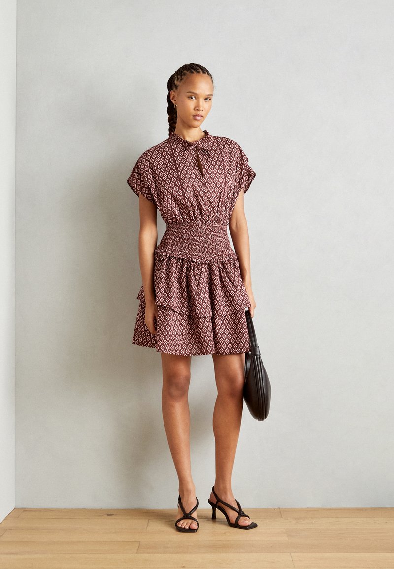 scotch and soda mini dress Scotch and Soda Elasticated Waist Floral Mini Dress Black
