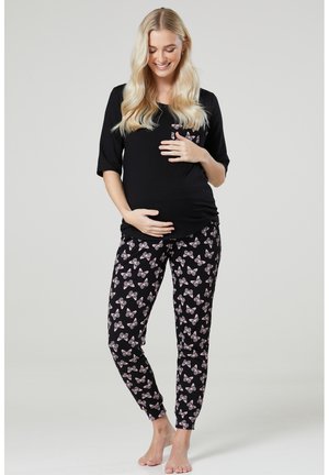 Pyjama set - czarny-czarny w motylki